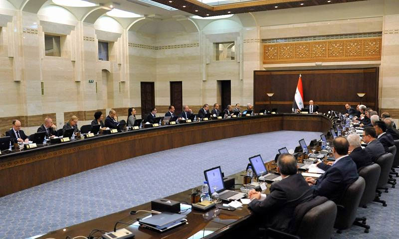 The head of the Syrian regime’s government meeting the ministers for the weekly session – September 29, 20199 (Official page of the Presidency of the Council of Ministers)