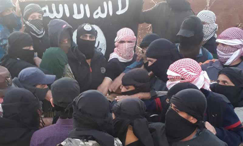 ISIS operatives pledge allegiance to their new leader Abu Ibrahim al-Hashemi - 5 November 2019 (Nasher news telegram channel)