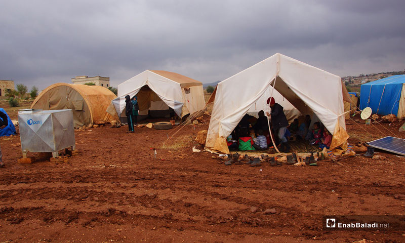 Displaced children from Hama countryside in Abu al-Walid camp in the southern Idlib countryside, November 5, 2018 (Enab Baladi)