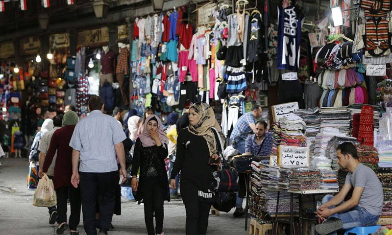 Citizens shopping in Al-Hamidiyah Souq in Damascus - 30 September 2019