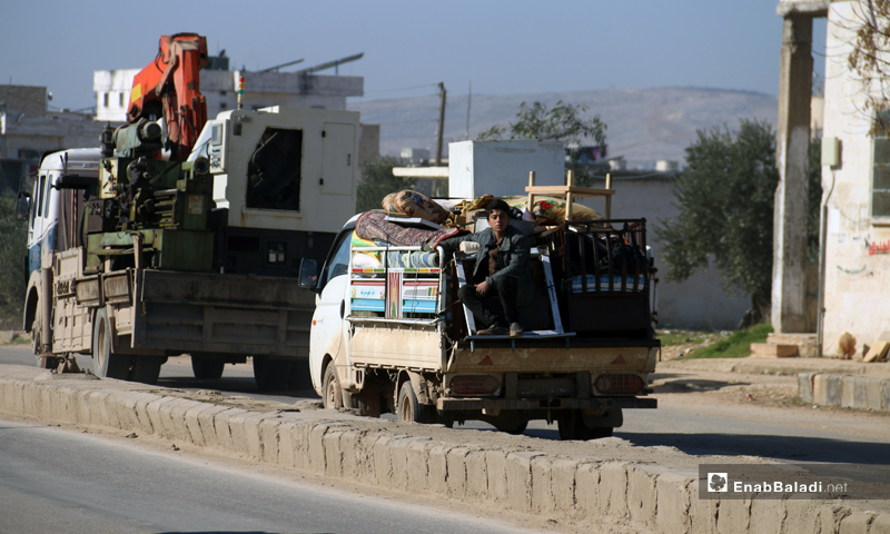 Displacement of Syrian refugees from Aleppo countryside - January 25, 2020 (Enab Baladi)