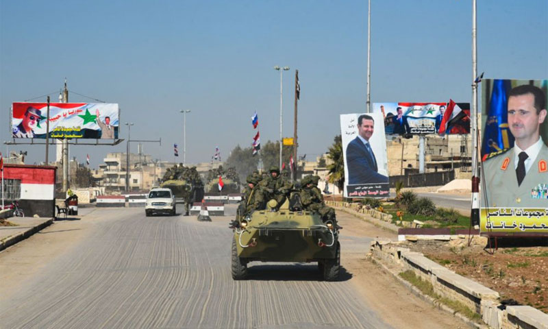 A Russian armored vehicle in the streets of Aleppo - 17 February 2017 (Sputnik)