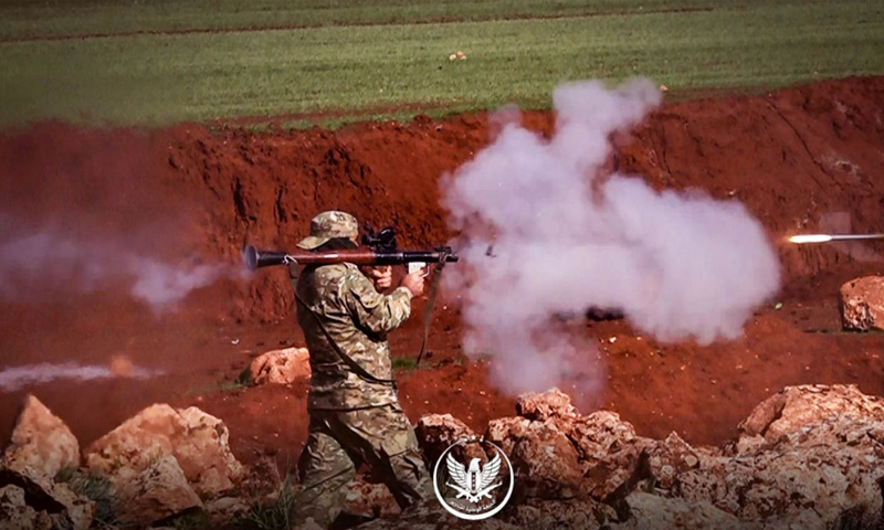 Elements of the National Liberation Front in a training camp in Idlib countryside - 2018 (National Liberation Front)