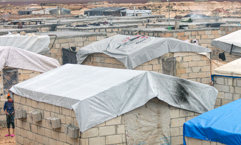 Stone-walled tents for accommodating internally displaced persons in Idlib - December 2019 (Abrar Organization)