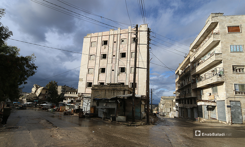 The town of Ariha is empty of its residents due to the shelling and the advance of the Syrian regime forces  - 8 February 2020 (Enab Baladi)
