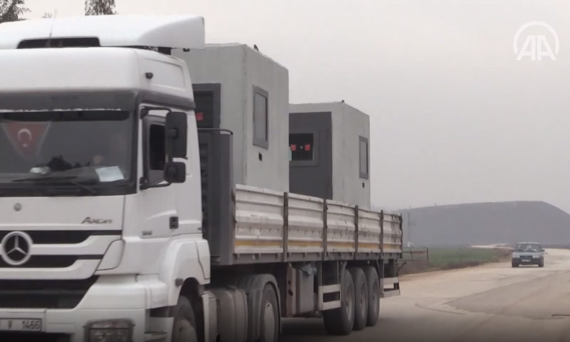 Turkey sends armoured cabins to its observation posts in Syria - 4 February 2020 (Anadolu news agency)