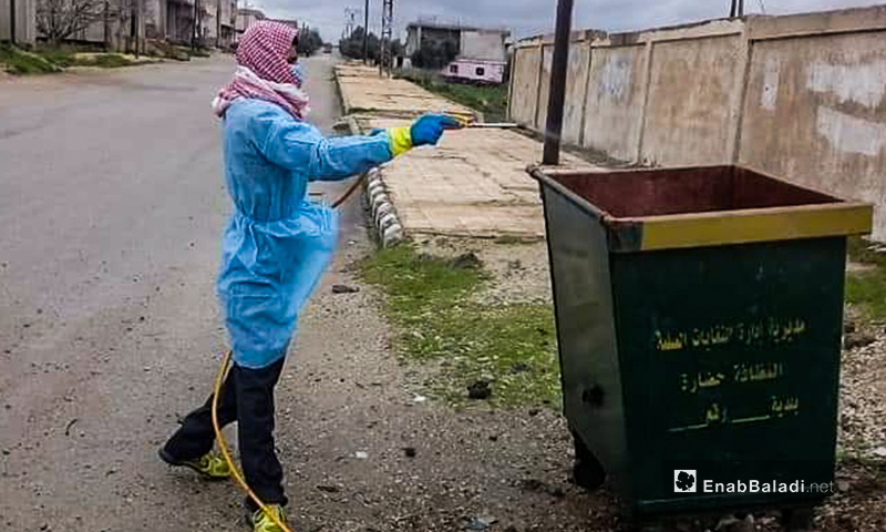 Sterilization operations as part of the Syrian regime’s protective measures against the novel coronavirus (COVID-19) in al-Qunaytirah province – 24 March 2020 (Enab Baladi)