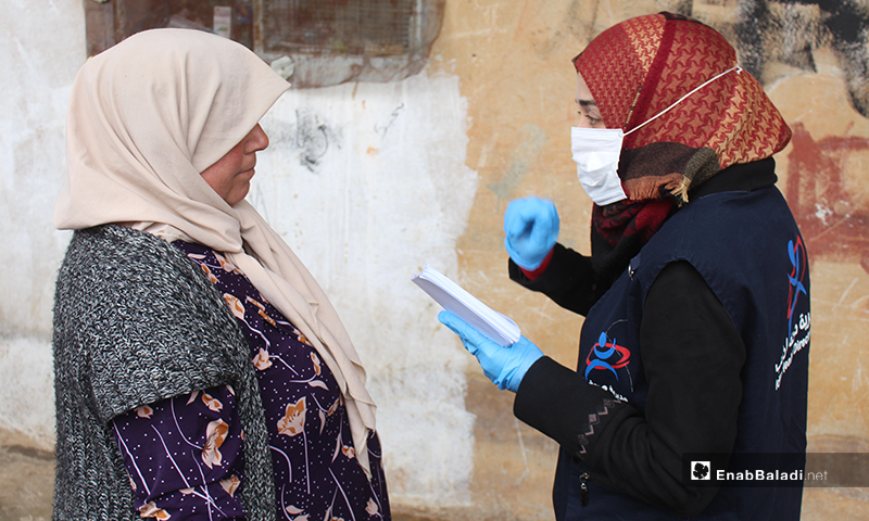An awareness campaign on the novel Coronavirus (Covid-19), conducted by Idlib’s directorate of health in northern Syria, where internally displaced persons (IDPs) reside - 19 March 2020 (Enab Baladi)