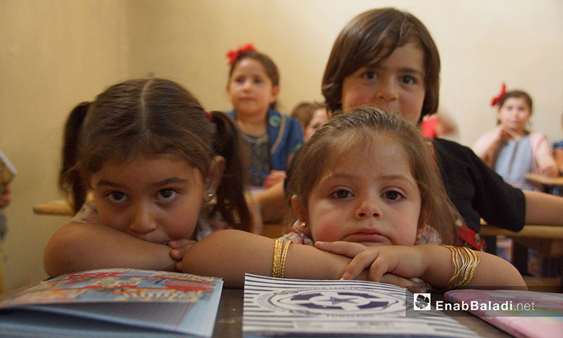 A free private kindergarten provides the right of education and play for orphaned children from Hama and Idlib in the town of Kafar Sijnah - 25 July 2018 (Enab Baladi)