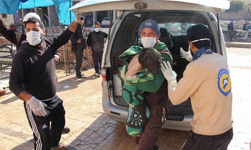 Victims of a chemical attack in Khan Sheikhoun in Idlib - May 2017 (DPA)