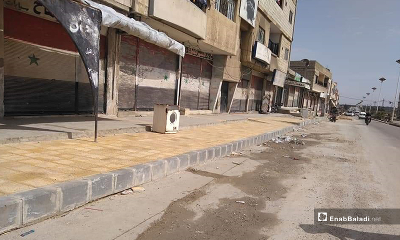 Closed shops in Khan Arnabah town in al-Qunaytirah city southern Syria - 10 April 2020 (Enab Baladi)