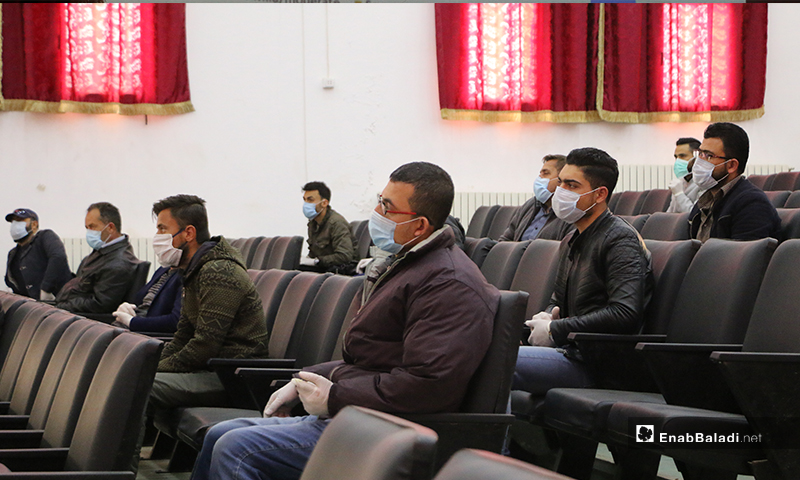 
Awareness lecture on the novel coronavirus (COVID-19), the proper means of prevention, and how to avoid infection in Akhtarin city of northern rural Aleppo – 05 April 2020 (Enab Baladi)

