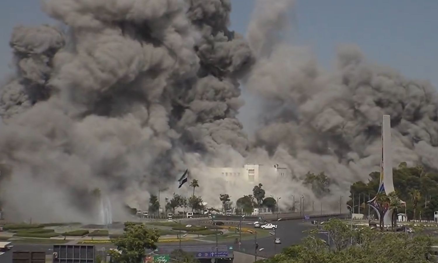 General Staff Building Targeted in Damascus – July 16, 2025 (Screenshot/Al Jazeera)