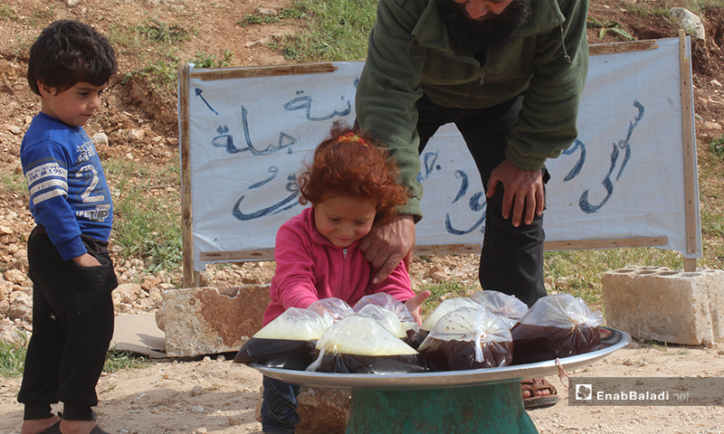 Her father Ahmed al-Muhammad along with his family fled from Kansafra town, southern Idlib