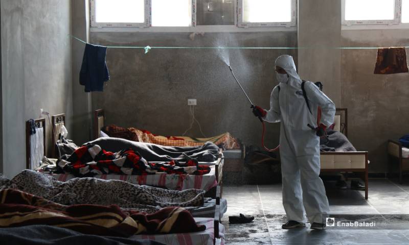 SSG’s health ministry sets up a quarantine center in Jisr al-Shughur city – 04 May 2020 (Enab Baladi)