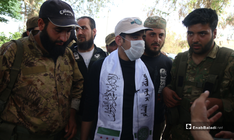 One of the four prisoners who were released on 16 May during the prisoners’ exchange process between the Syrian regime and the HTS in Darat Izza town in northern Syria – 16 May 2020 (Enab Baladi / Yousef Ghuraibi)