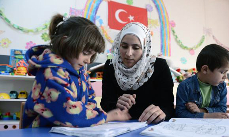 Syrian students learning Turkish language at a Turkish school - 2018 (Al-Araby Al-Jadeed )