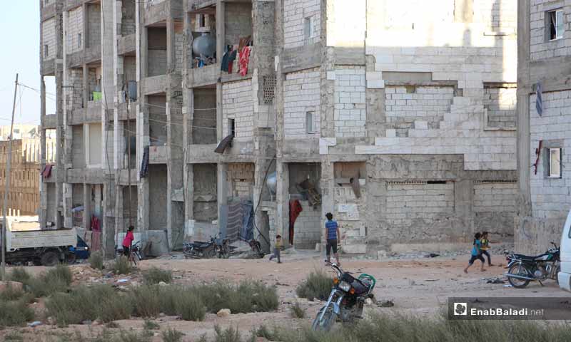 Syrian internally displaced people (IDPs) who live in housing buildings for young people in Idlib, threatened with deportation - 10 October 2019 (Enab Baladi)