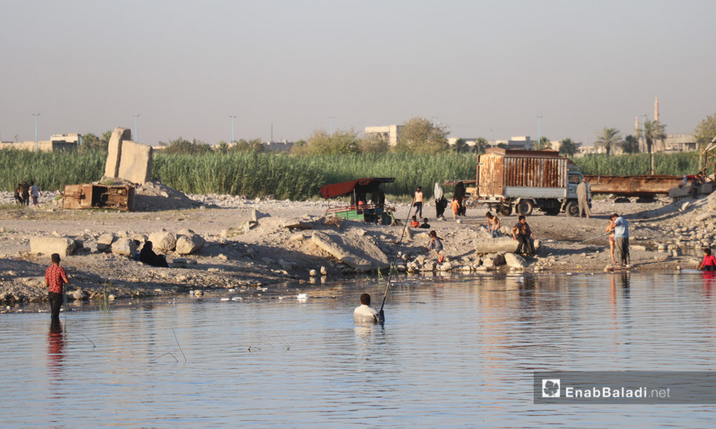 One of the Euphrates River's banks in al-Raqqa province – 24 July 2020 (Enab Baladi / Abdul Aziz Saleh)