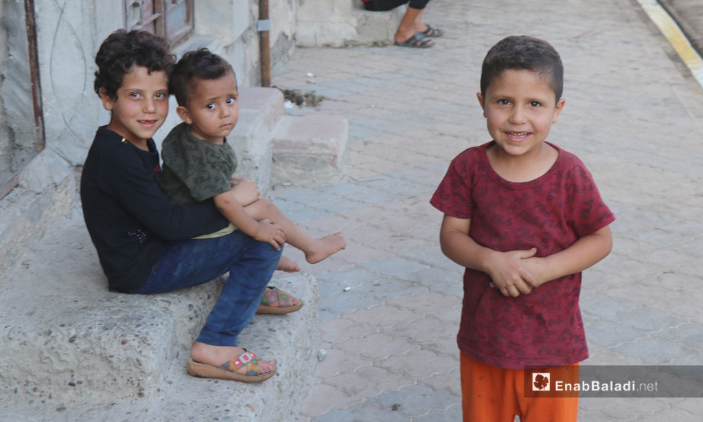 A group of children in al-Raqqa city – 26 July 2020 (Enab Baladi / Abdul Aziz Saleh)