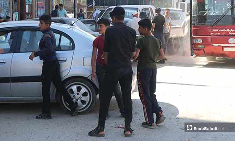 A group of children in the streets of Raqqa- 6 June 2020 (Enab Baladi)