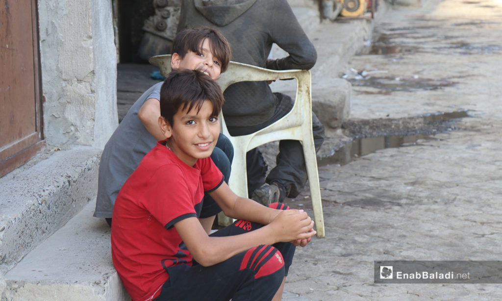 A group of children in al-Raqqa city – 26 July 2020 (Enab Baladi / Abdul Aziz Saleh)