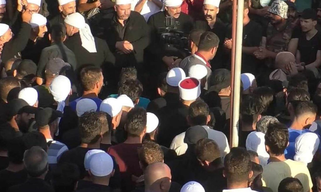 A gathering of the Men of Dignity Movement and their supporters in the governorate of As-Suwayda (Suwayda24)