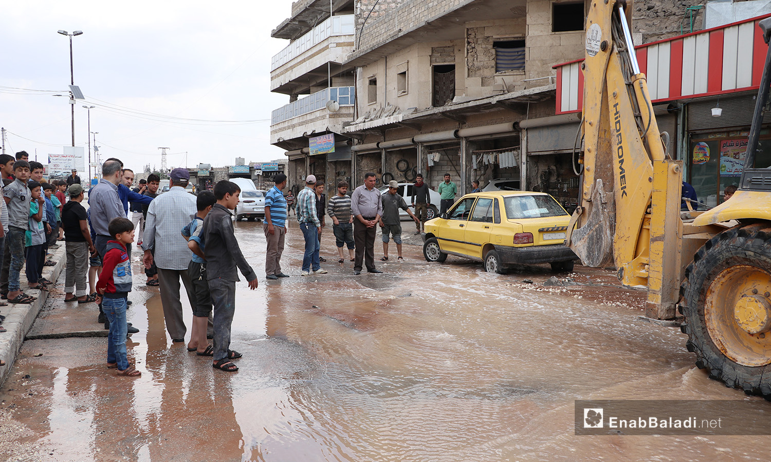 The overflowing of water due to the breakdowns of the water pipes system in al-Bab city of northern Aleppo countryside – 20 June 2020 (Enab Baladi / Asim Melhem)