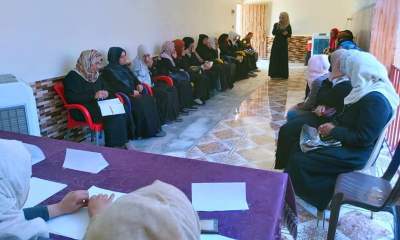 A dialogue session entitled “Women’s Participation in the labor market” held by the “Women Development Center” (Raqqa Civil Council)