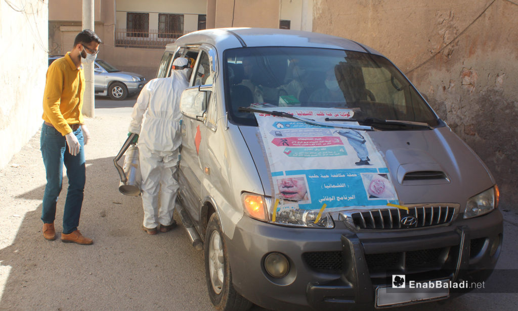 An insecticide spraying and awareness campaign on the Leishmaniasis disease in Idlib countryside – August 2020 (Enab Baladi / Iyad Abdel Jawad)