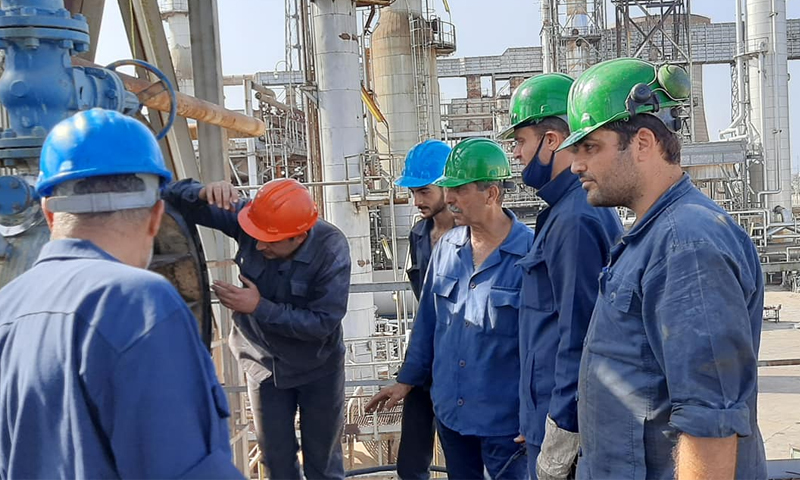 Technicians at Baniyas Refinery - 30 September 2020 (Baniyas Refinery / Facebook)