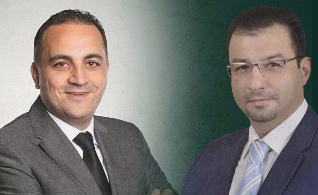 Businessmen Mohammed Fadel Katerji and Wasim Anwar al-Qattan ( Edited by Enab Baladi)