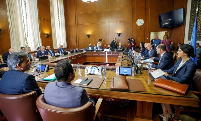 Of the work of the third round of talks of the Syrian Constitutional Committee (SCC) - 24 August 2020 Getty Images)