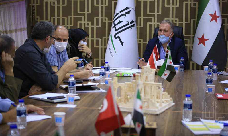  A woman participates in a meeting of al-Bab’s local council in northern countryside of Aleppo- 1 November 2020 (al-Bab local council)