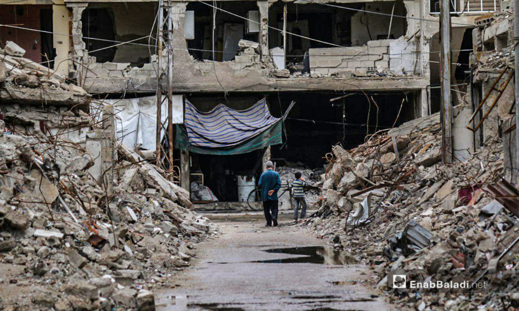 A destroyed street in Zamalka city - 29 December 2018 (Enab Baladi / Abdulmeen Homs)