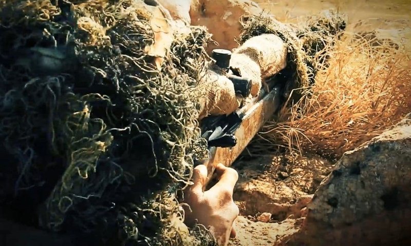 Ansar al-Tawhid-affiliated sniper on a front in Idlib —February 2021 (Ansar al-Tawhid)