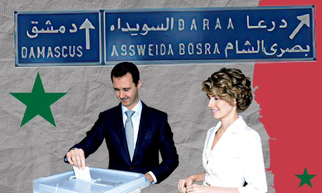 President of the Syrian regime Bashar al-Assad and his wife Asma al-Akhras (edited by Enab Baladi)