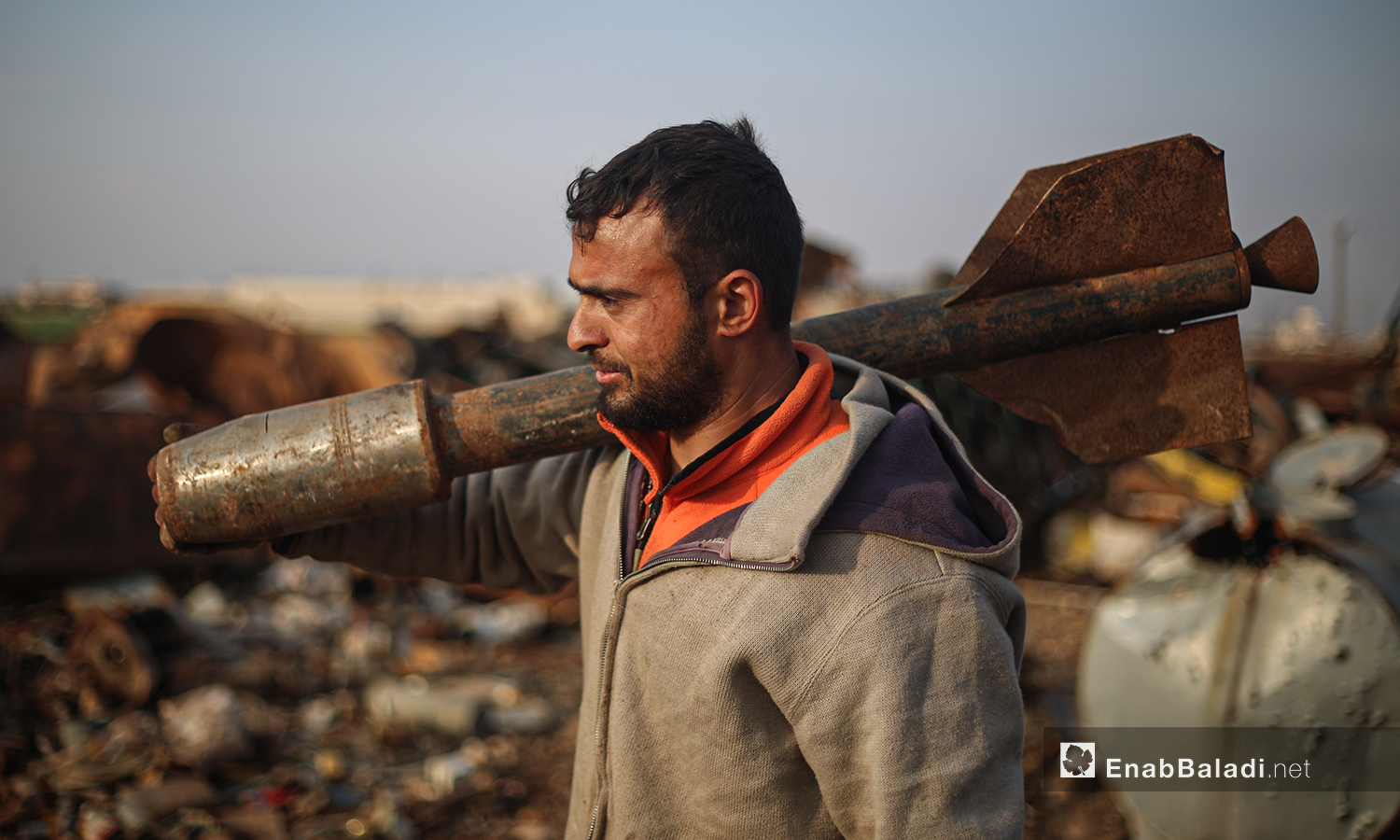 Before Abu Ahmad was forced to leave his city of Kafr Nabl in the southern countryside of Idlib and to flee to the north a year ago, he trained 15 young men to dismantle barrel bombs and unexploded ordnance - 5 March 2021 (Enab Baladi / Youssef Gharibi)