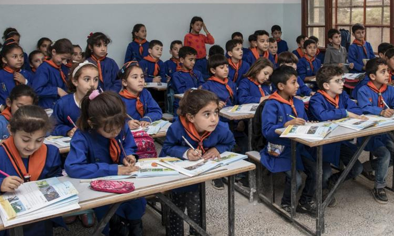 Children attending a class in Syria (UNICEF)