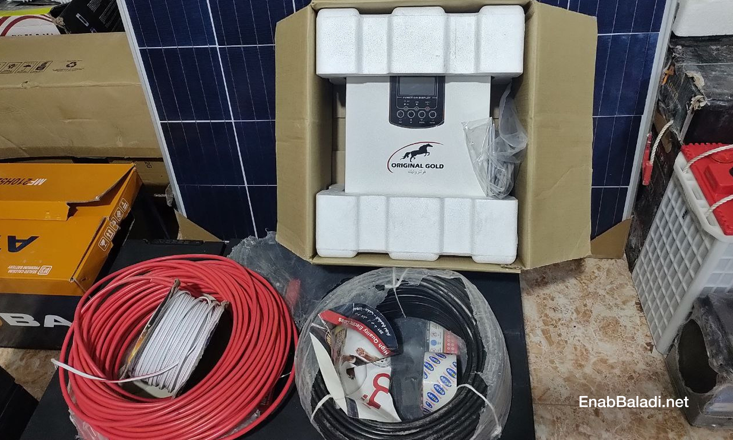 A renewable power system in a shop in al-Qamishli city - March 2021 (Enab Baladi / Majd al-Salem)