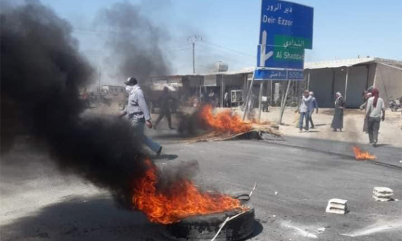 Protests in the countryside of al-Hasakah governorate decrying recent hike in fuel prices— 18 May 2021 (Naher Media)