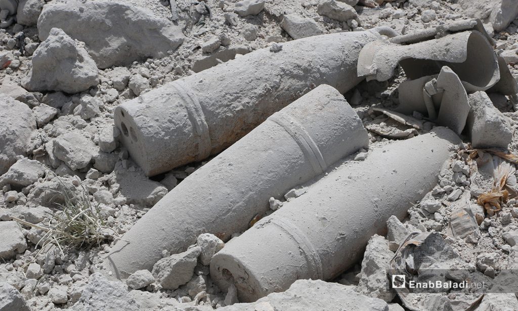 Remnants of artillery shells in the weapons warehouse blast site - 03 May 2021 (Anas al-Khouli / Enab Baladi)