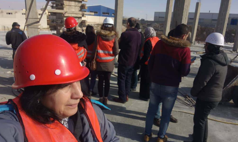 Trainee engineers visiting a construction site in Homs - September 2020 (Syrian Engineers Association - Homs branch)