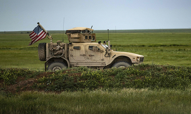 A US military vehicle near the northern countryside of al-Hasakah governorate in northeast Syria - 25 April 2020 (AFP / Daleel Suleiman)