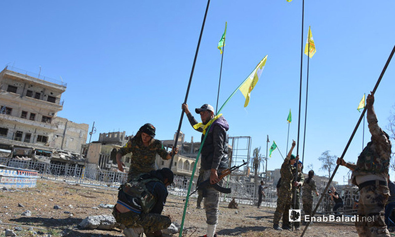 SDF fighters in the city of Raqqa, north of Syria- 19 October 2017 (Enab Baladi)