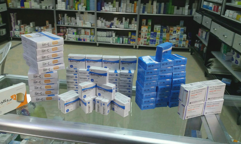 Boxes of several medicines (Central Pharmacy in Daraa)