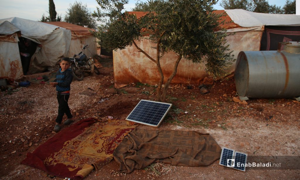 Solar panels in the displacement camp of Killi - 8 January 2021 (Enab Baladi-Youssef Ghribi)