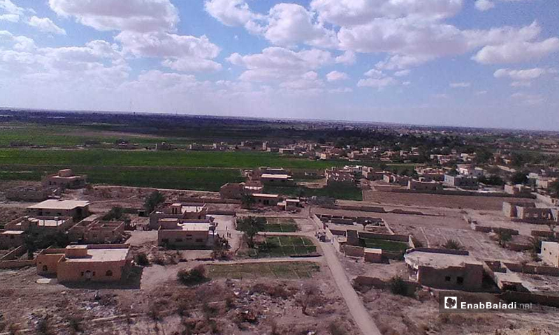 An aerial image of the al-Baghouz town in the eastern countryside of Deir Ezzor - 18 March 2021 (Enab Baladi / Hussam al-Omar)