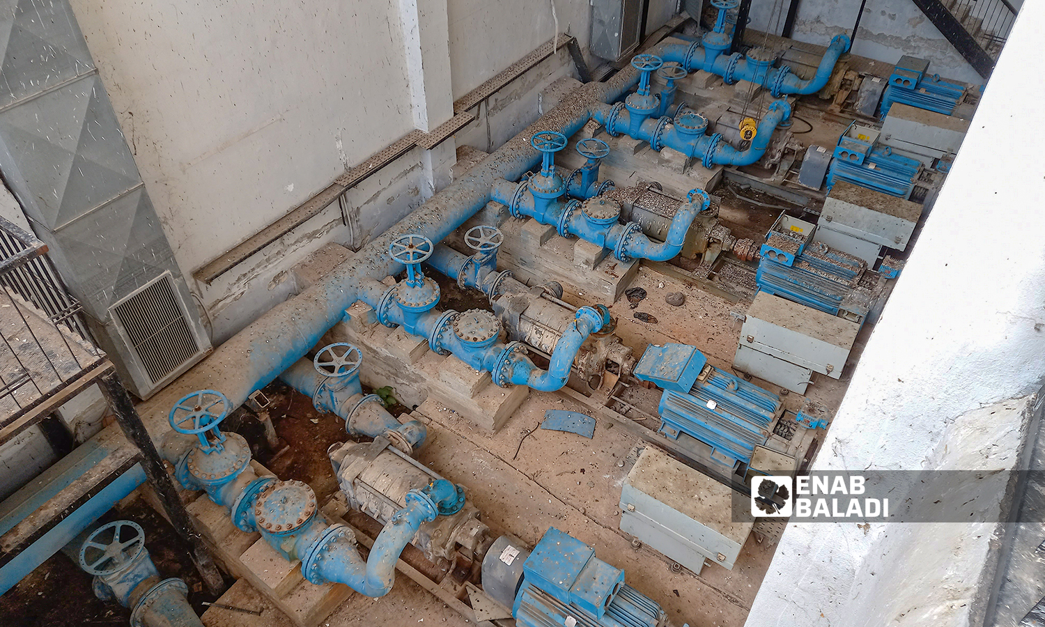 Oyoun al-Abd water pumps in the town of El-Agamy in the western countryside of Daraa- 9 August 2021 (Enab Baladi-Halim Muhammad)
