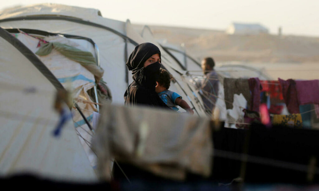 A woman from Deir Ezzor displaced in Ain Issa camp in the city of Raqqa, northeast of Syria - 21 October 2017 (AFP)